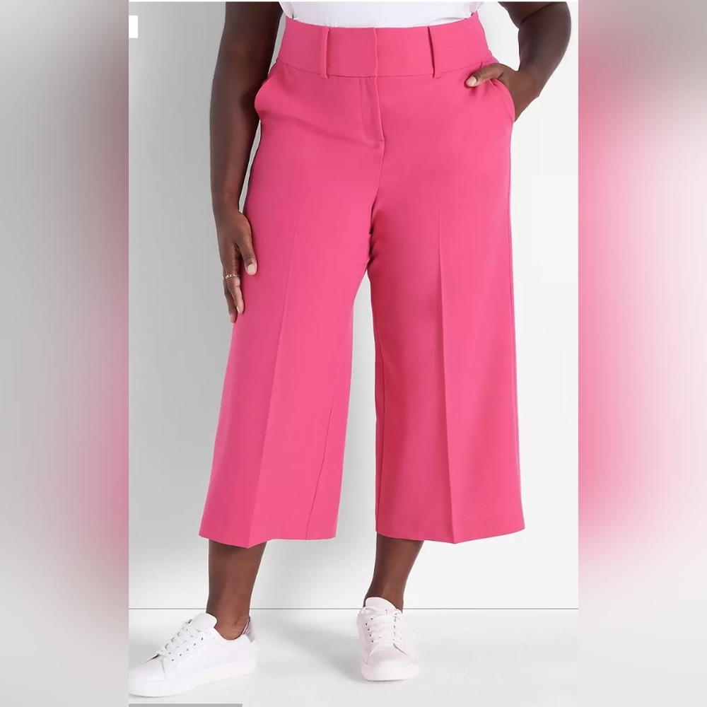 Lane Bryant Hot Pink Wide Leg Crop Capri